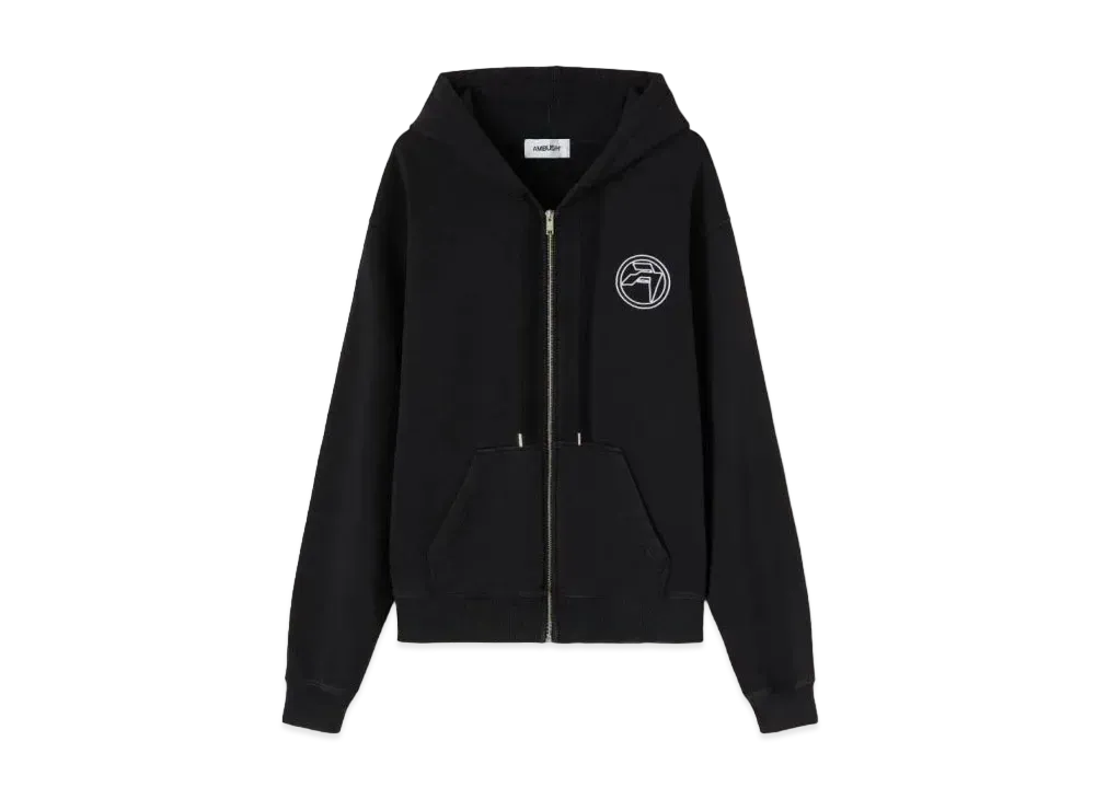 AMBUSH Amblem Zip Up Hoodie "Black"