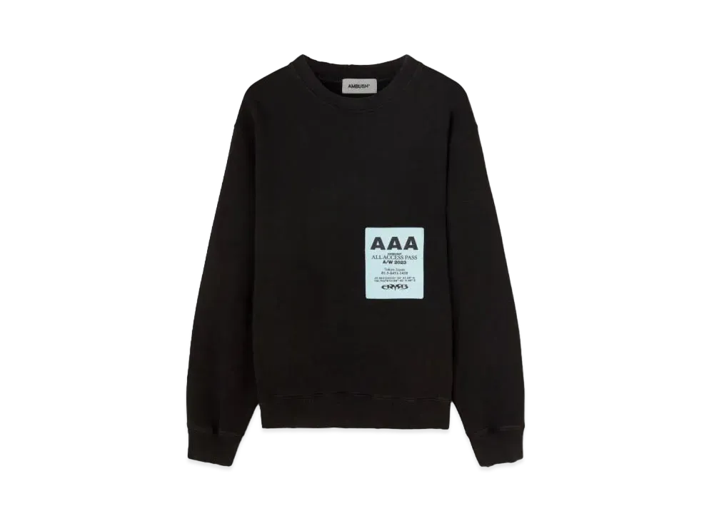 AMBUSH Pass Graphic Crewneck "Black"
