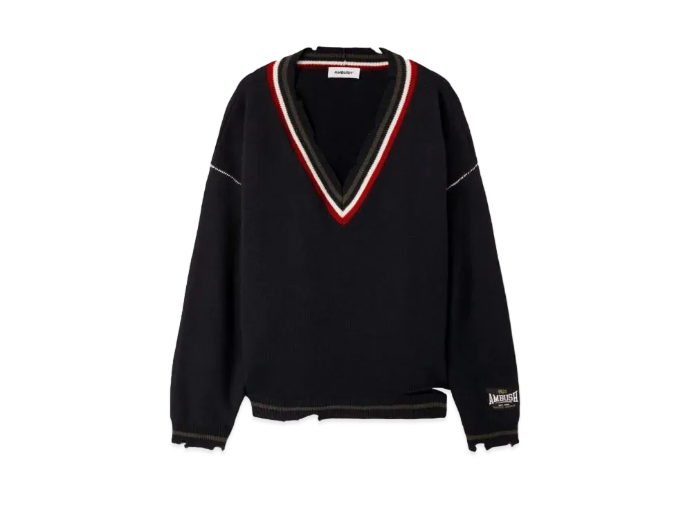 AMBUSH Dangled Rib Knit V Neck "Navy"