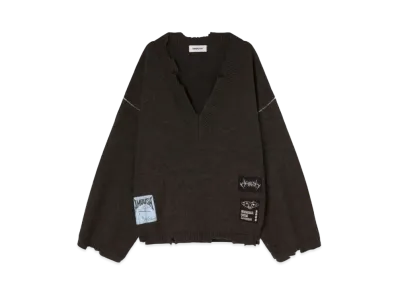 AMBUSH Felted Knit V-Neck "Medium Grey"