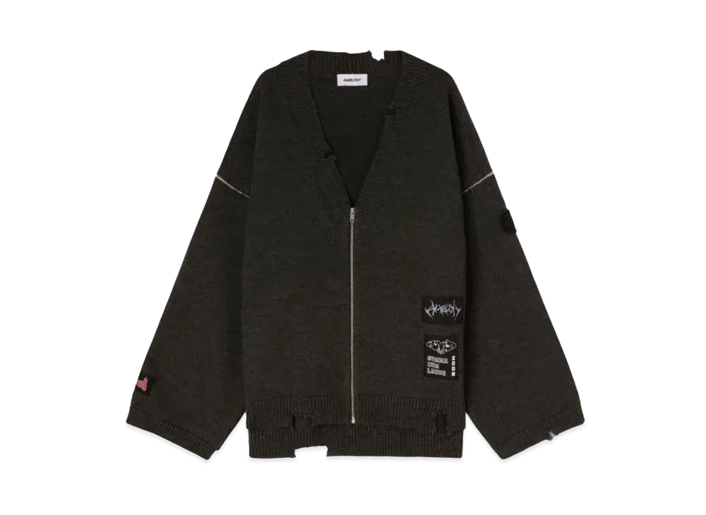 AMBUSH Felted Knit Zip Cardigan 