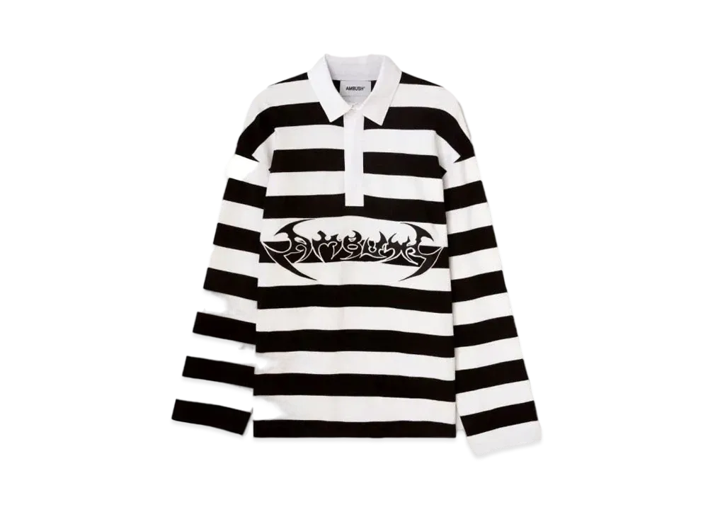 AMBUSH Striped Polo "Black White"