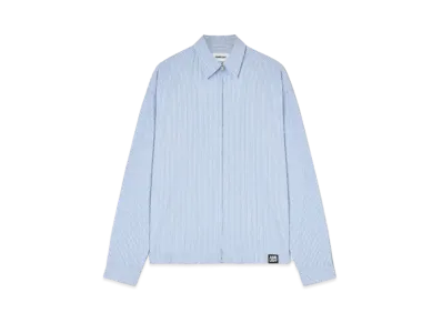 AMBUSH Striped Zip-Up Cotton Shirt "Ballad Blue"