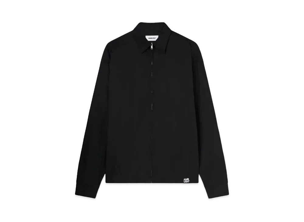AMBUSH Zip-Up Cotton Shirt "Black"
