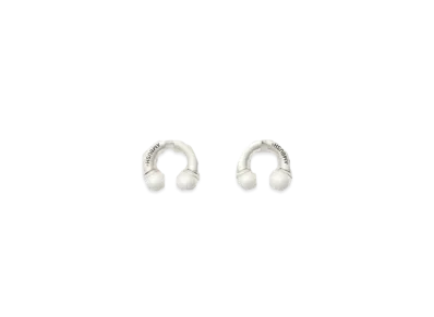 AMBUSH Pearl Barbell Earrings "Silver"
