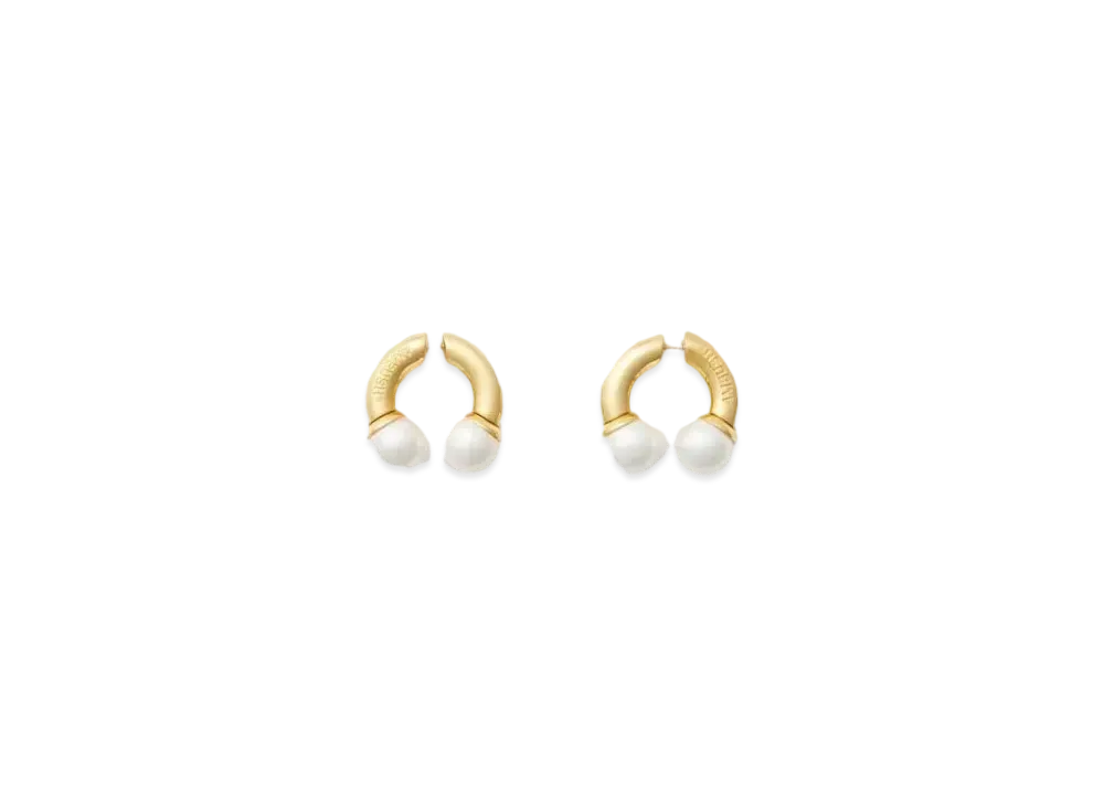 AMBUSH Pearl Barbell Earrings "Gold"