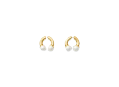 AMBUSH Pearl Barbell Earrings "Gold"