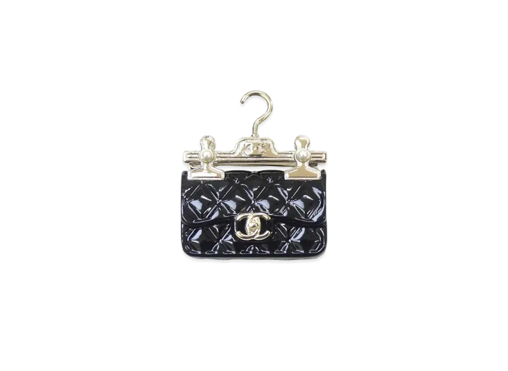 CHANEL Metal Bag Brooch "Black/Gold"
