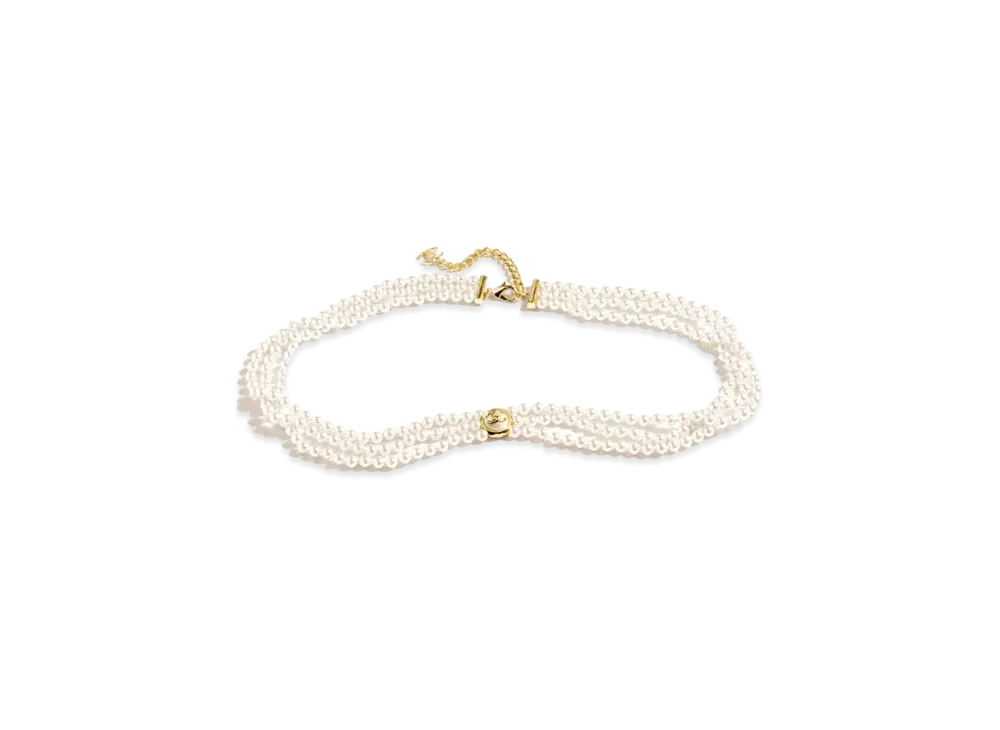 CHANEL Chain Belt Metal, Glass Pearls & Resin "Gold/Pearly White"