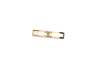 CHANEL Hair Clip Metal & Resin "Gold/Pearly White"