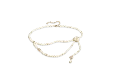 CHANEL Chain Belt Metal, Resin, Glass Pearls & Strass "Gold/Pearly White/Crystal"