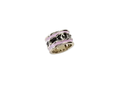 CHANEL Ring Metal & Resin "Gold/Black/Pink"
