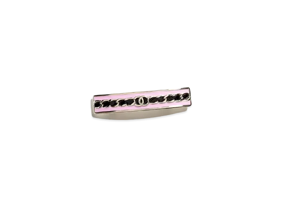 CHANEL Hair Clip Metal & Resin "Gold/Black/Pink"