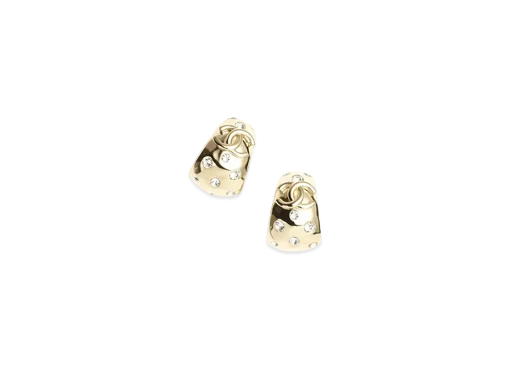 シャネル フープ ピアス メタル & ストラス 