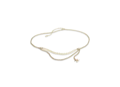 CHANEL Chain Belt Metal, Resin & Glass Pearls "Gold/Pink/White/Pearly White"
