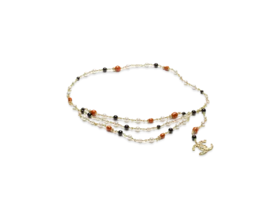 CHANEL Chain Belt Metal, Glass Pearls & Diamantes "Gold/Multicolor/Crystal"