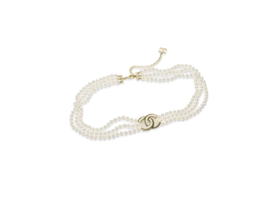 CHANEL Chain Belt Metal, Resin & Glass Pearls "Gold /Pearly White"