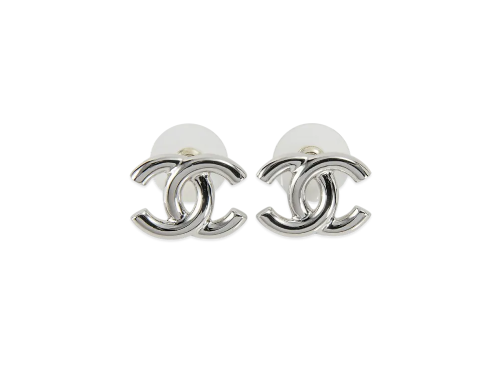 CHANEL Earrings Coco Mark "Silver"