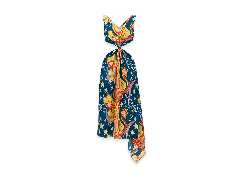 MARNI Women's 'No Vacancy Inn' Capsule High Summer Long Dress "Multicolor"