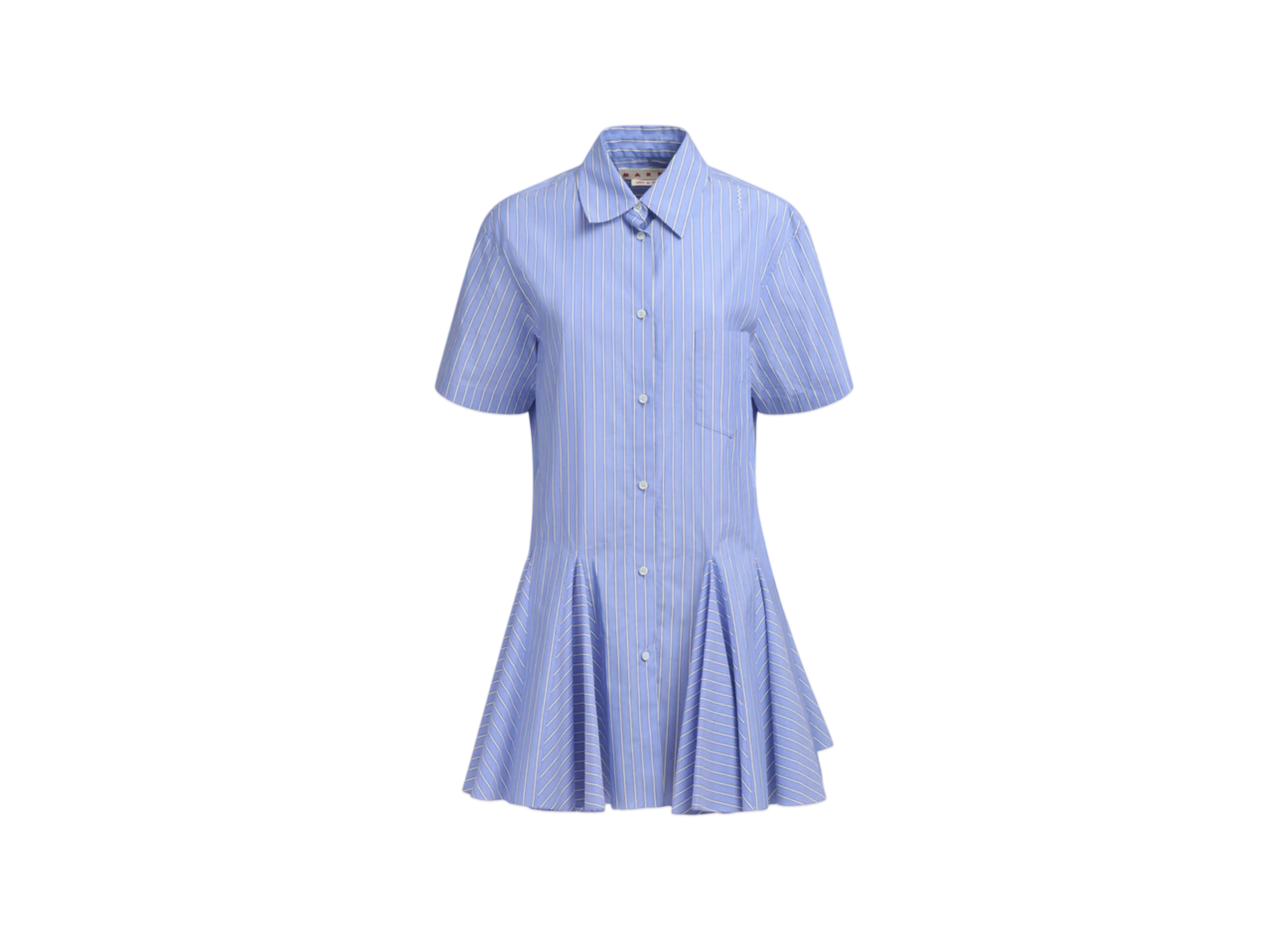 Marni Women's Cotton Poplin Striped Shirt Dress "Blue"
