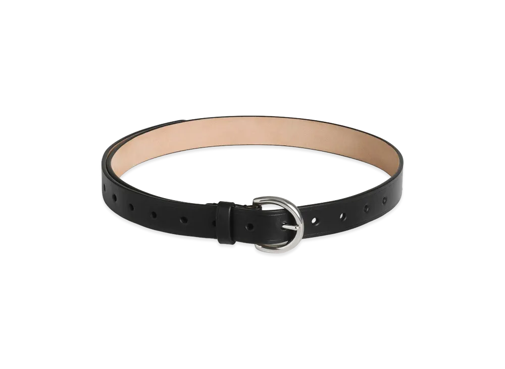 PHOEBE PHILO Women's Round Buckle 25mm Belt "Black"