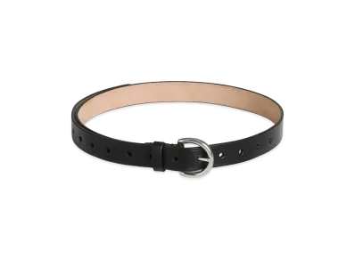 PHOEBE PHILO Women's Round Buckle 25mm Belt "Black"
