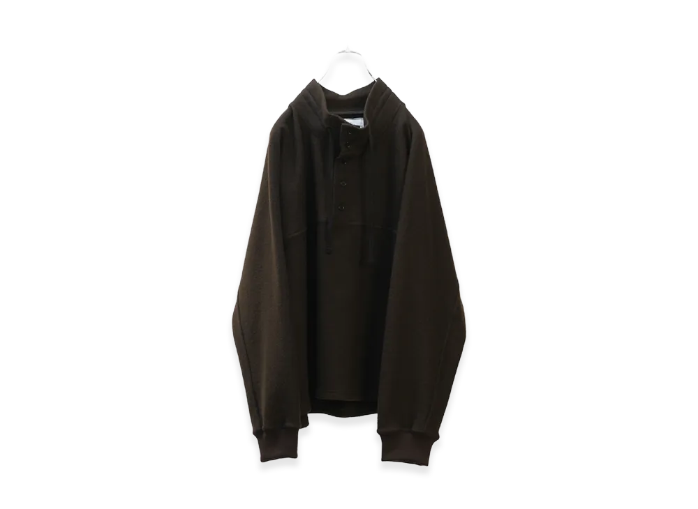 ANCELLM Henley Pull Over Shirt "Dark Brown"