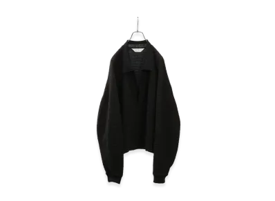 ANCELLM Wool Border Skipper Shirt "Black"