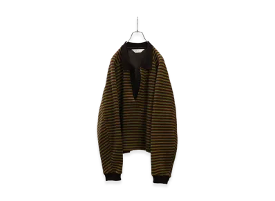 ANCELLM Wool Border Skipper Shirt "Multi"