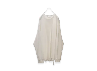 ANCELLM Damage Waffle Crew LS T-Shirt "White"