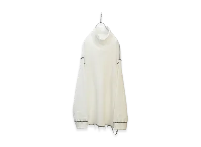 ANCELLM Damage Waffle Hi-Neck LS T-Shirt "White"