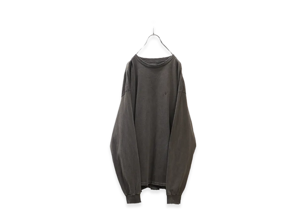 ANCELLM Embroidery Dyed LS T-Shirt "F.Black"