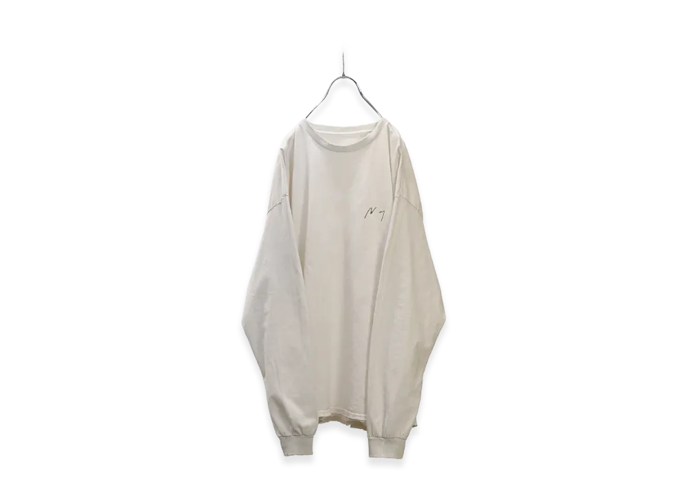 ANCELLM Embroidery Dyed LS T-Shirt "White"