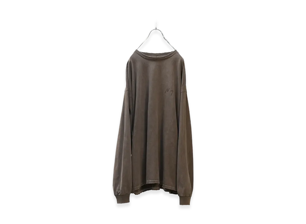 ANCELLM Embroidery Dyed LS T-Shirt "Brown"