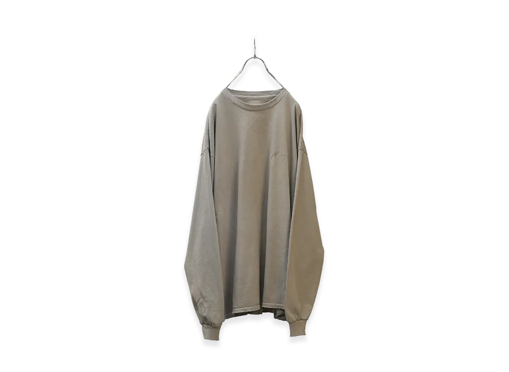 ANCELLM Embroidery Dyed LS T-Shirt "Gray"