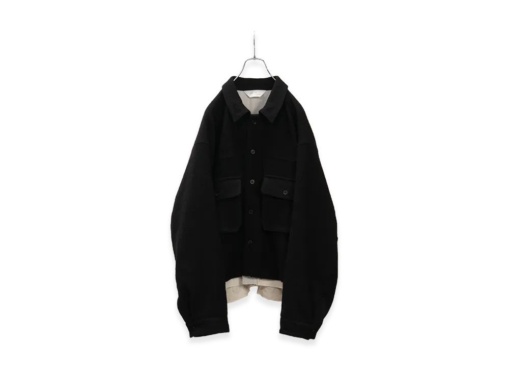 ANCELLM Shrink Wool Layering Jacket "Black"