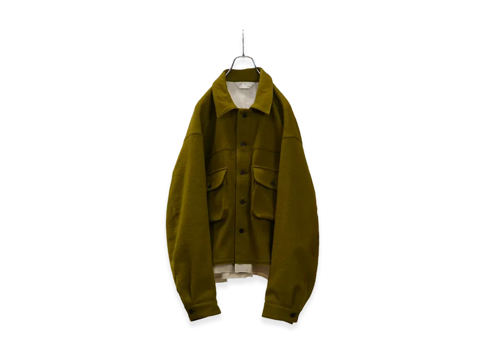 ANCELLM Shrink Wool Layering Jacket "Olive"