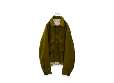 ANCELLM Shrink Wool Layering Jacket "Olive"