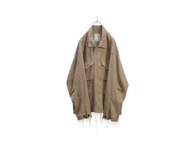 ANCELLM Silk Suede Field Jacket "Sand"