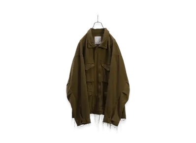 ANCELLM Silk Suede Field Jacket "Khaki"