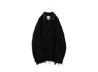 ANCELLM Damage Wool Herringbone Cover All "Brown/Black"