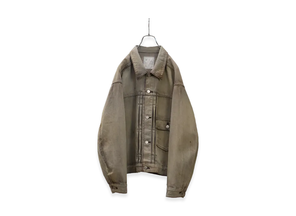 ANCELLM Layering Color Denim Jacket "Brown"