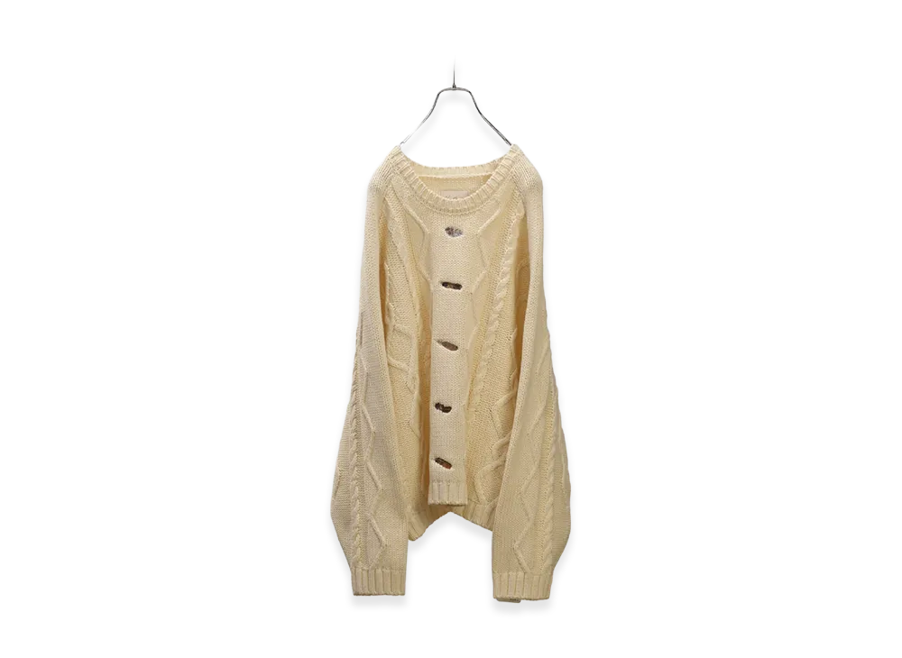 ANCELLM Embroidery Cable Stitch Knit "Off White"