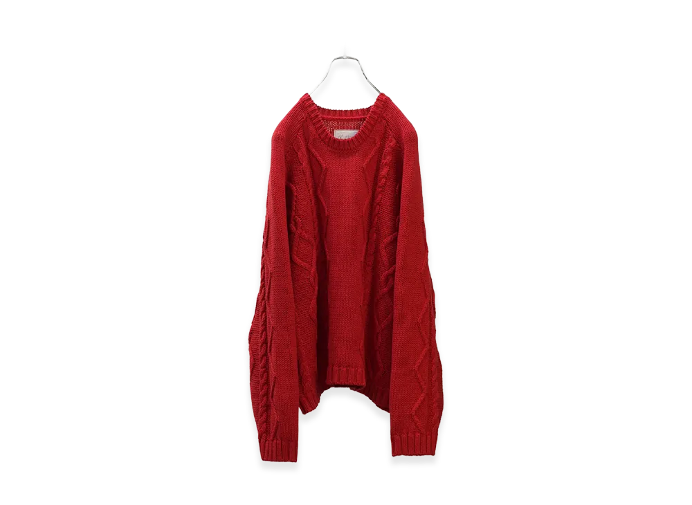 ANCELLM Cable Stich Knit "Red"