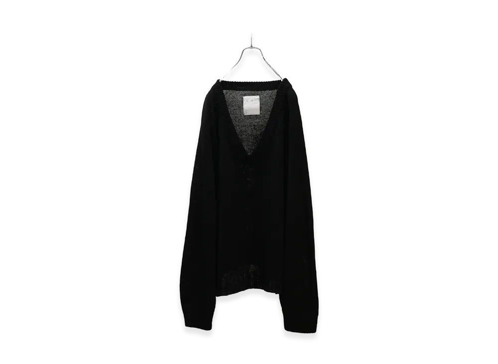 ANCELLM Uv Neck Knit "Black"