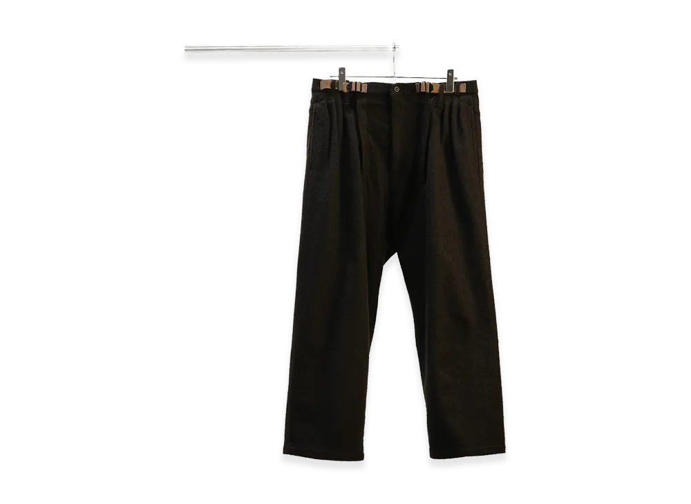 ANCELLM Wool Belted Wide Slacks "Brown"