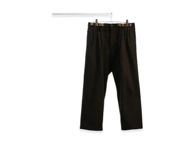 ANCELLM Wool Belted Wide Slacks "Brown"