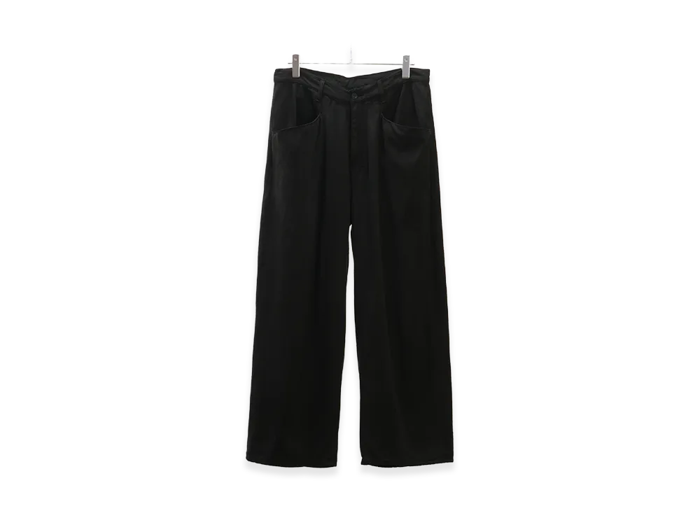 ANCELLM Silk Wide Slacks "Black"