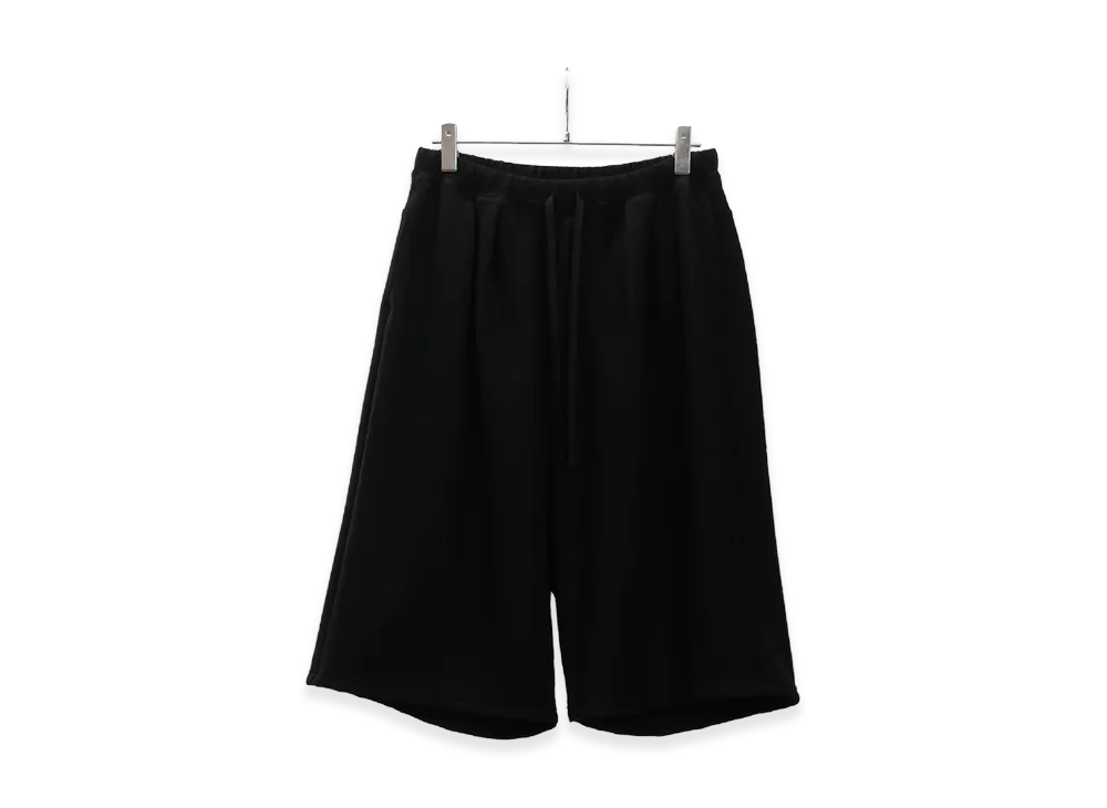 ANCELLM Wool 3/4 Tuck Sweat Shorts "Black"