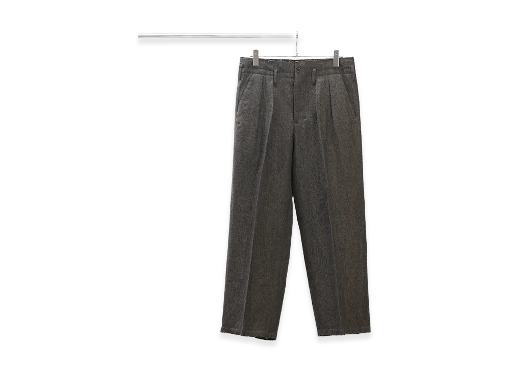 ANCELLM Shrink Wool Wide Slacks "Gray"